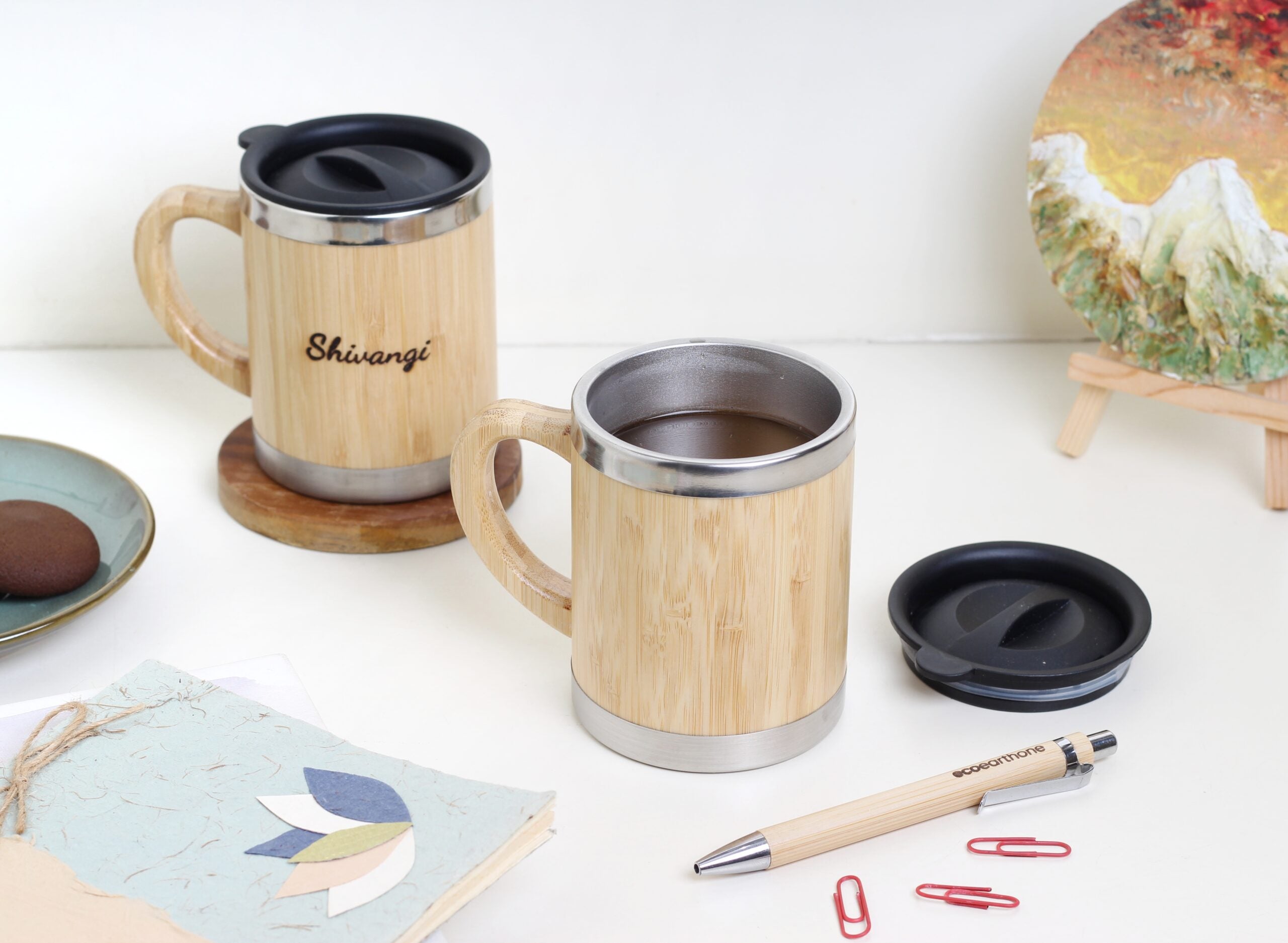 Bamboo Coffee mug (300ml)- (Pack Of 1)