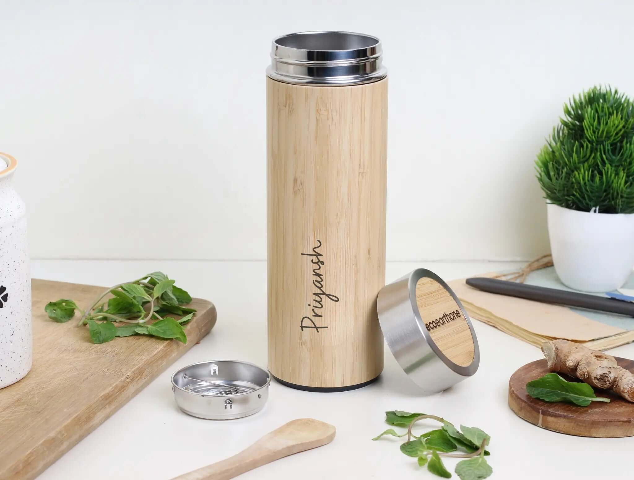 Bamboo Water Bottle – Hot and Cold EcoEarthOne