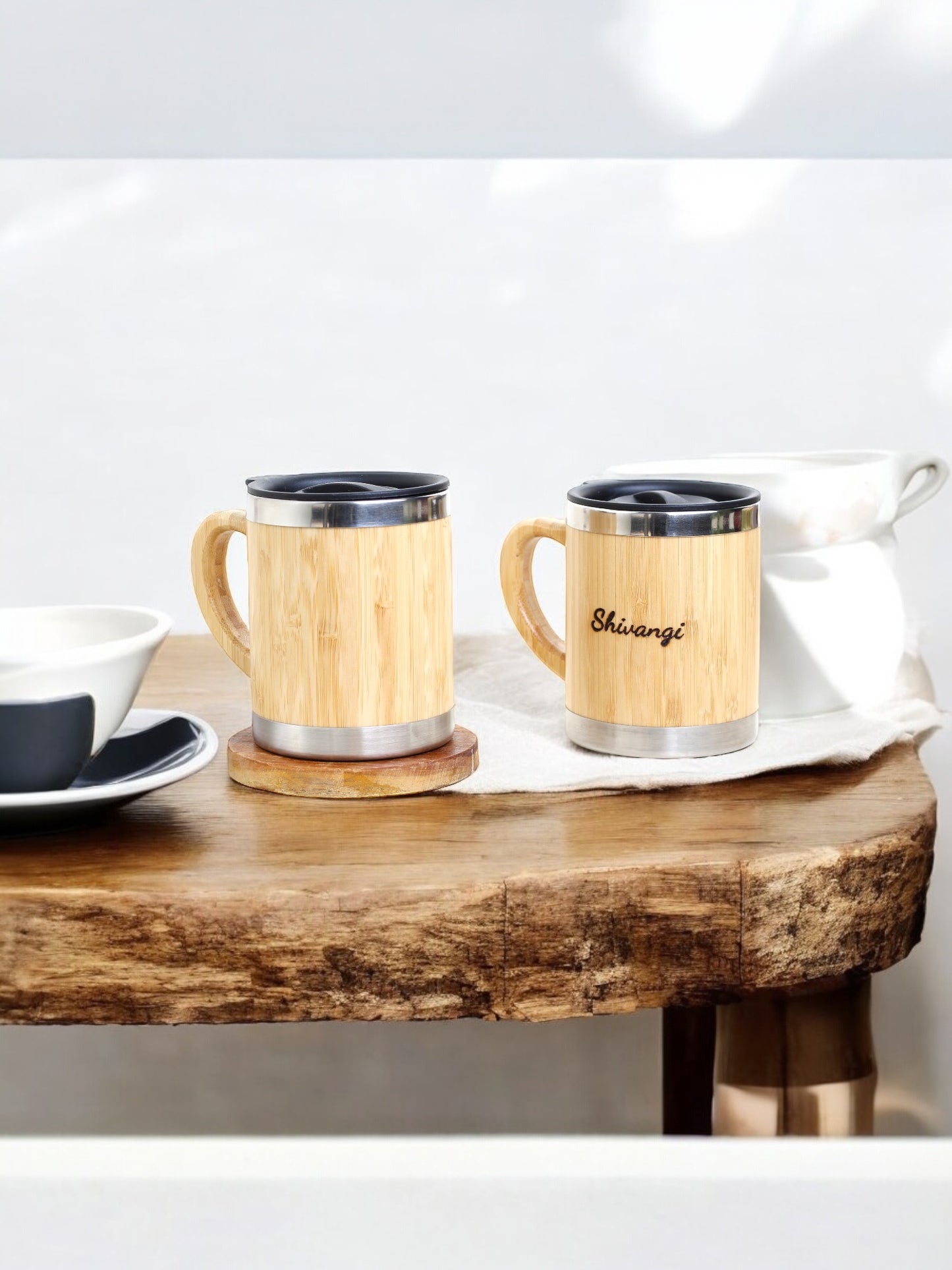 Bamboo Coffee mug (300ml)- (Pack Of 1)