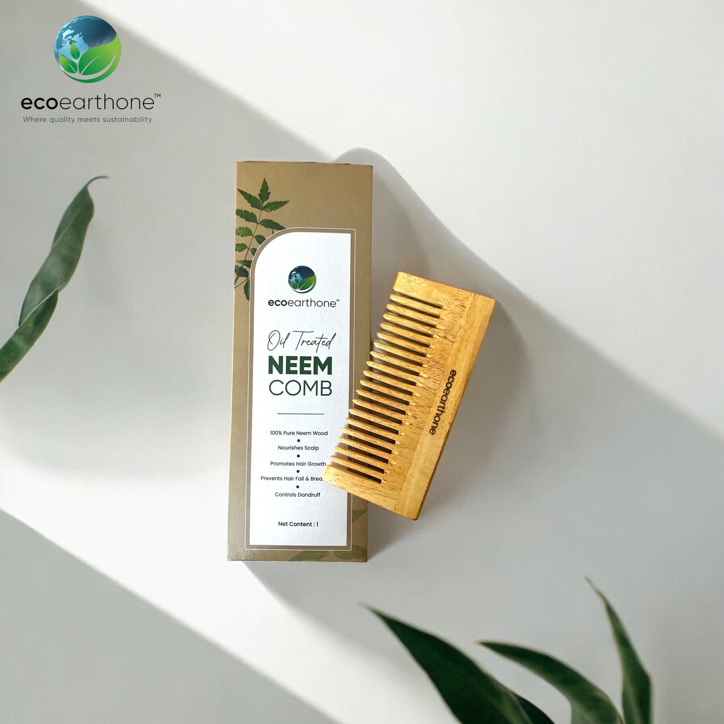 Neem Wood Product – Shampoo Comb EcoEarthOne
