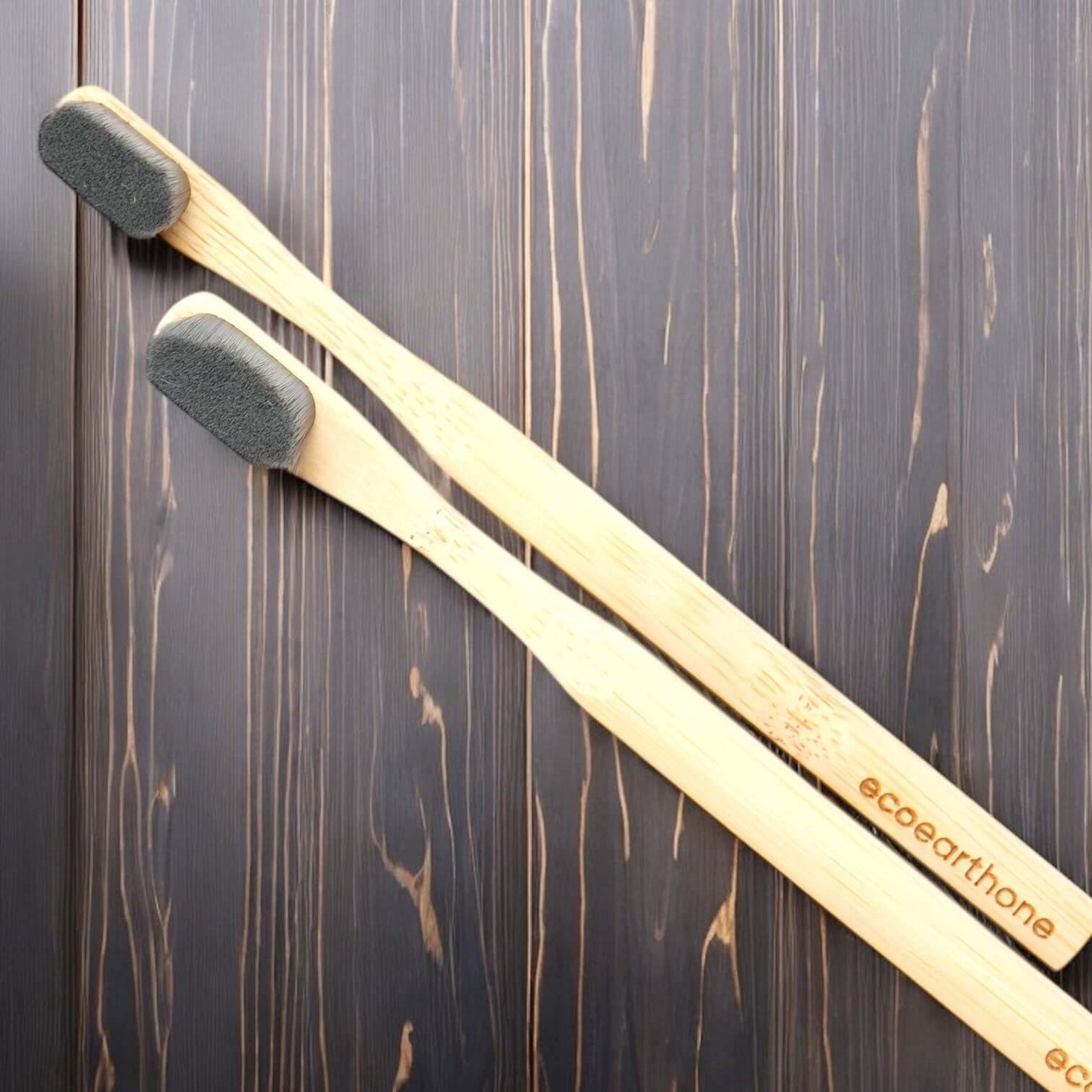 Bamboo Ultra-Soft Charcoal Nano Bristles ( Pack 2 ) Ecoearthone