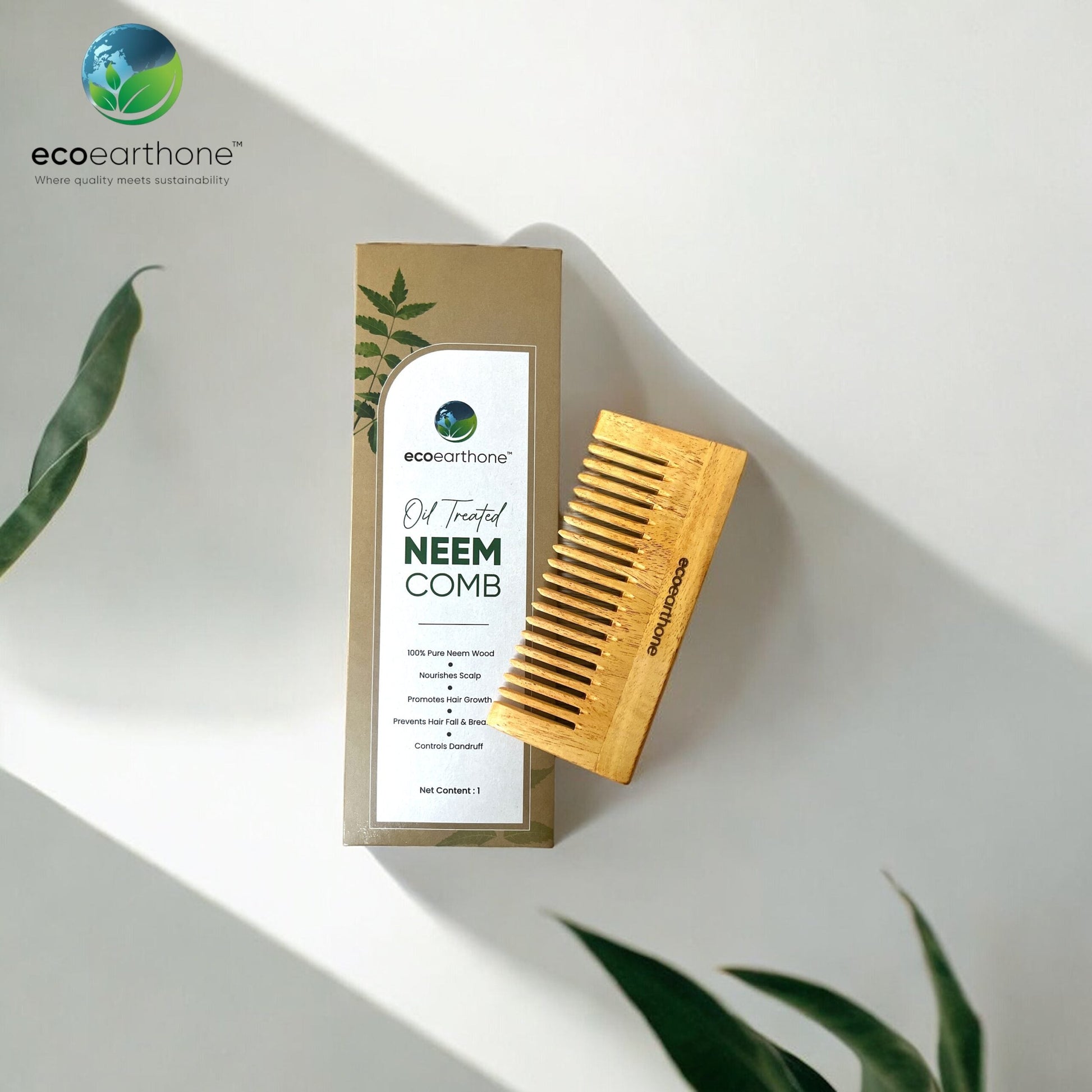 Neem Wood Product – Shampoo Comb EcoEarthOne