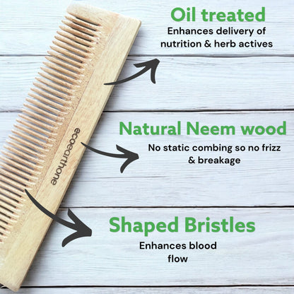 Neem Wood Comb – Plain Lily Comb EcoEarthOne